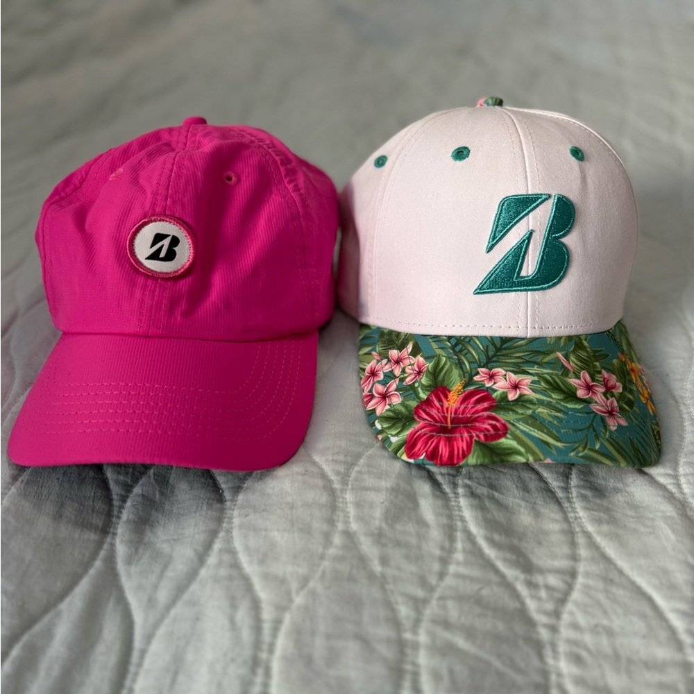 Bridgestone Pink and White Floral Women's Caps